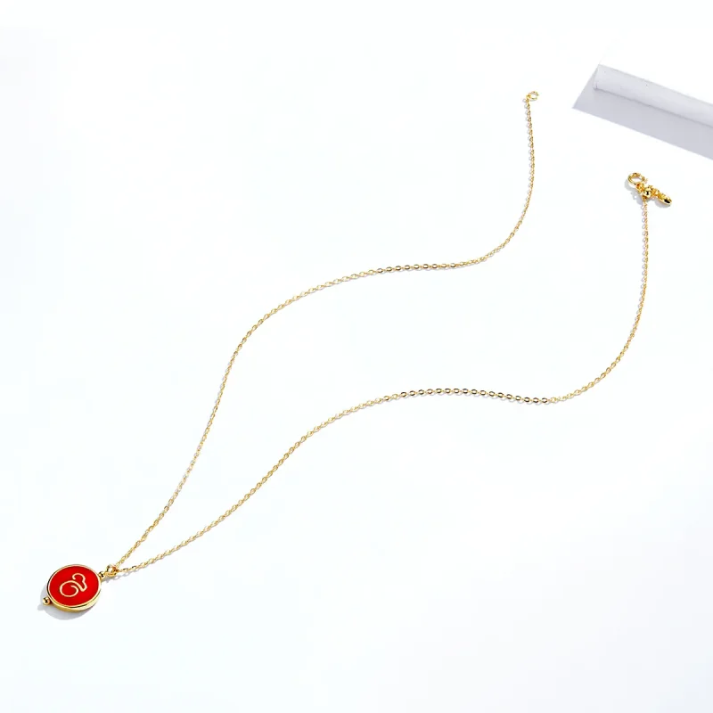 (imagine pentru) Colier Tip Pandora cu Șoricel chinezesc placat cu aur de 14 k - SCN390 - Vizualizare 2