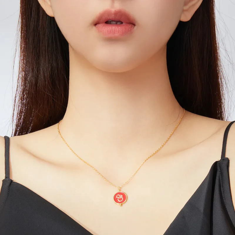 (imagine pentru) Colier Tip Pandora cu Șoricel chinezesc placat cu aur de 14 k - SCN390 - Vizualizare 5