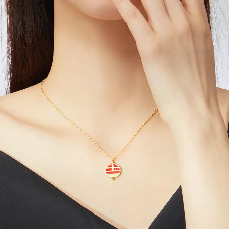 (imagine pentru) Colier Tip Pandora cu Șoricel chinezesc placat cu aur de 14 k - SCN390 - Vizualizare 7
