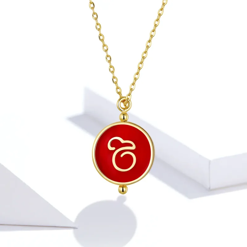 (imagine pentru) Colier Tip Pandora cu Șoricel chinezesc placat cu aur de 14 k - SCN390 - Vizualizare 8