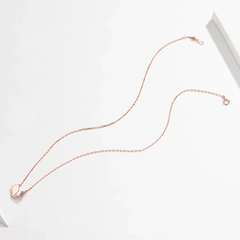 (imagine pentru) Colier Tip Pandora cu Origami Heart din aur rose - SCN330 - Vizualizare 4