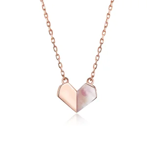 (imagine pentru) Colier Tip Pandora cu Origami Heart din aur rose - SCN330