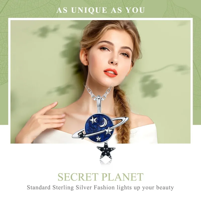 (imagine pentru) Colier Tip Pandora cu Planeta misterioasă din argint - SCN230 - Vizualizare 2