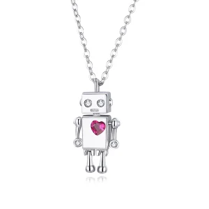 (imagine pentru) Colier Tip Pandora cu Robotul Iubirii din argint - SCN388