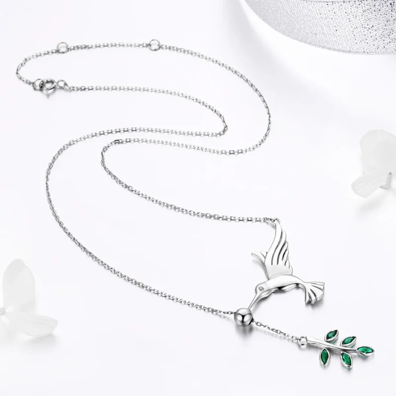 (imagine pentru) Colier Tip Pandora cu Salutări de la colibri din argint - SCN217 - Vizualizare 4