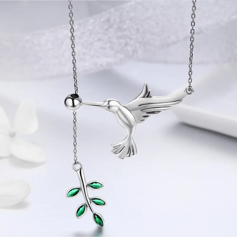 (imagine pentru) Colier Tip Pandora cu Salutări de la colibri din argint - SCN217 - Vizualizare 5