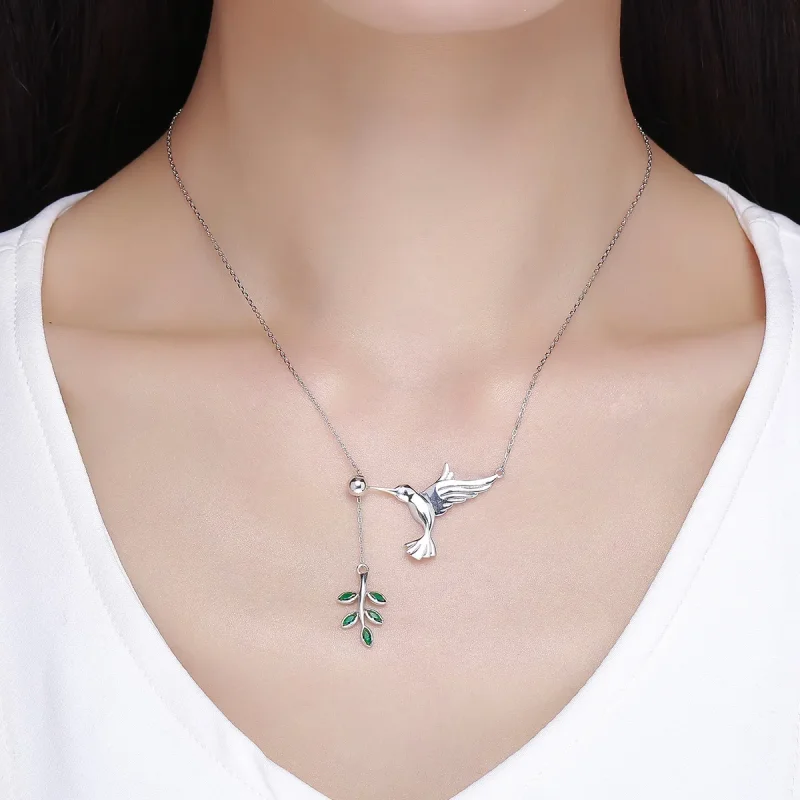 (imagine pentru) Colier Tip Pandora cu Salutări de la colibri din argint - SCN217 - Vizualizare 7