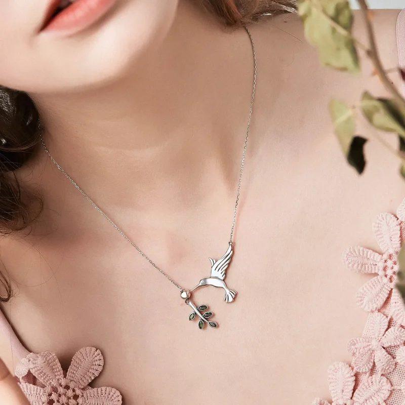 (imagine pentru) Colier Tip Pandora cu Salutări de la colibri din argint - SCN217 - Vizualizare 8