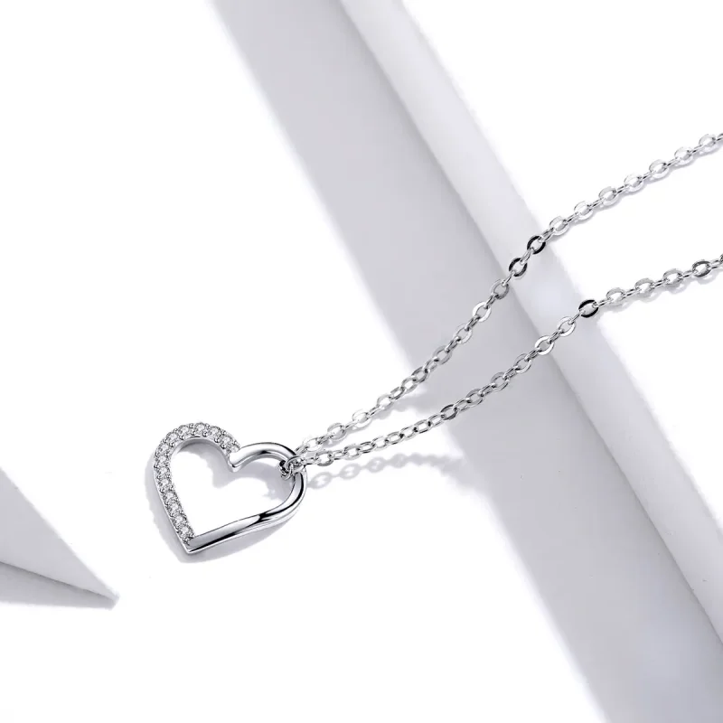 (imagine pentru) Colier Tip Pandora cu Sclipire inima din argint - SCN347 - Vizualizare 2