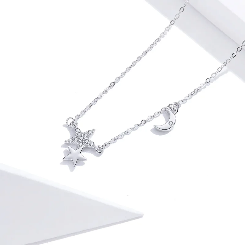 (imagine pentru) Colier Tip Pandora cu Stele și Poveste cu Luna din argint - SCN404 - Vizualizare 3