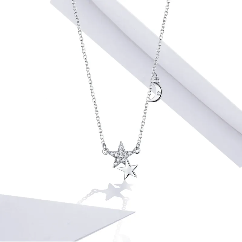 (imagine pentru) Colier Tip Pandora cu Stele și Poveste cu Luna din argint - SCN404 - Vizualizare 5
