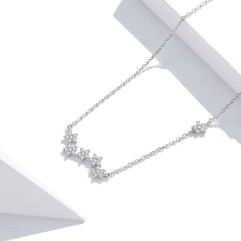 (imagine pentru) Colier Tip Pandora cu Stele sclipitoare din argint - SCN419 - Vizualizare 2