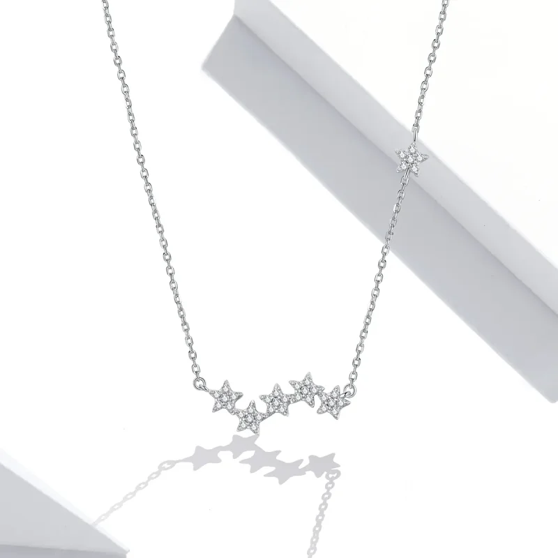 (imagine pentru) Colier Tip Pandora cu Stele sclipitoare din argint - SCN419 - Vizualizare 5