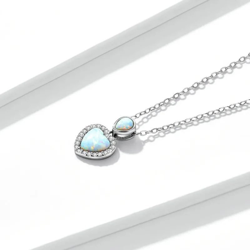 (imagine pentru) Colier Pandora Style Opal Love - BSN243 - Vizualizare 2