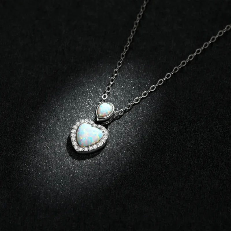 (imagine pentru) Colier Pandora Style Opal Love - BSN243 - Vizualizare 5