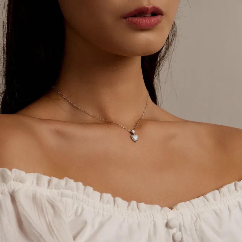 (imagine pentru) Colier Pandora Style Opal Love - BSN243 - Vizualizare 6
