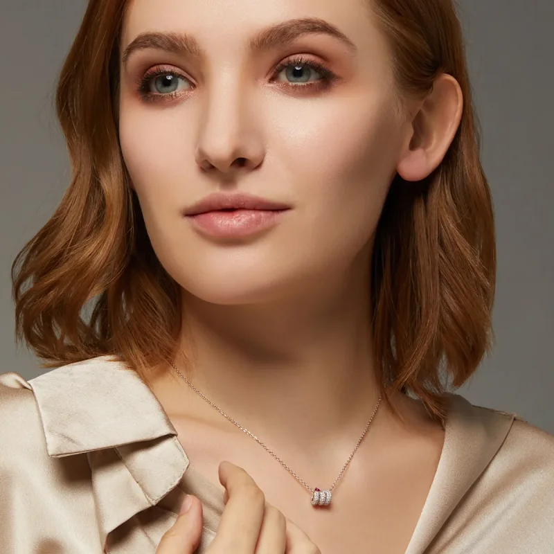 (imagine pentru) Colier Romantic în stil Pandora cu inimă în formă de șarpe - BSN150 - Vizualizare 2