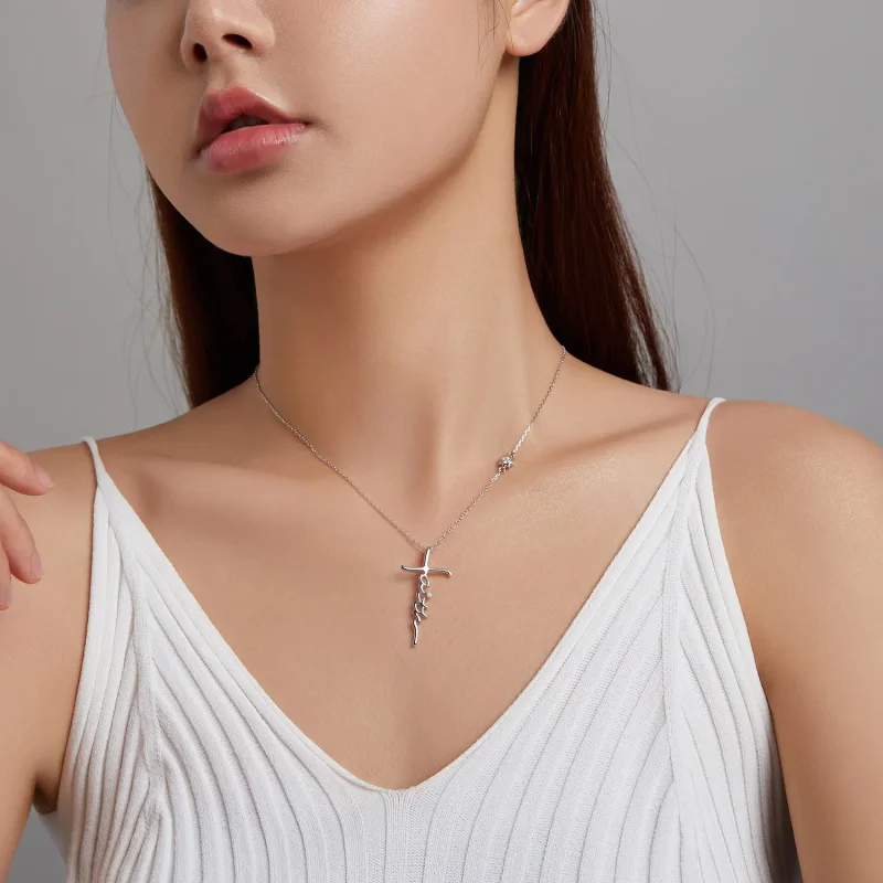 (imagine pentru) Colier stil Pandora cu semnul crucii - BSN231 - Vizualizare 9