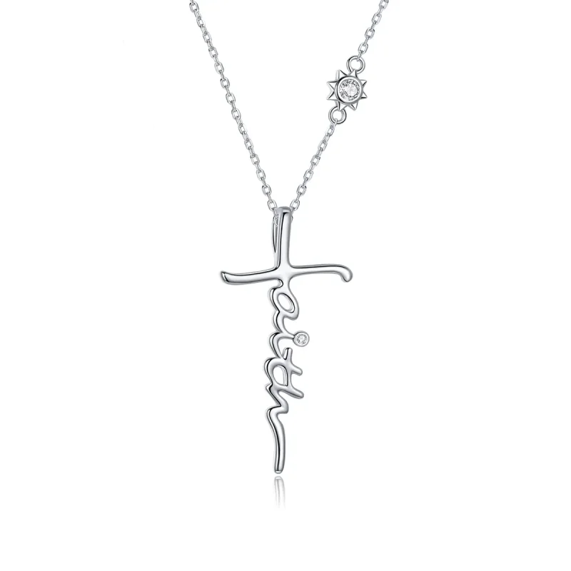 (imagine pentru) Colier stil Pandora cu semnul crucii - BSN231