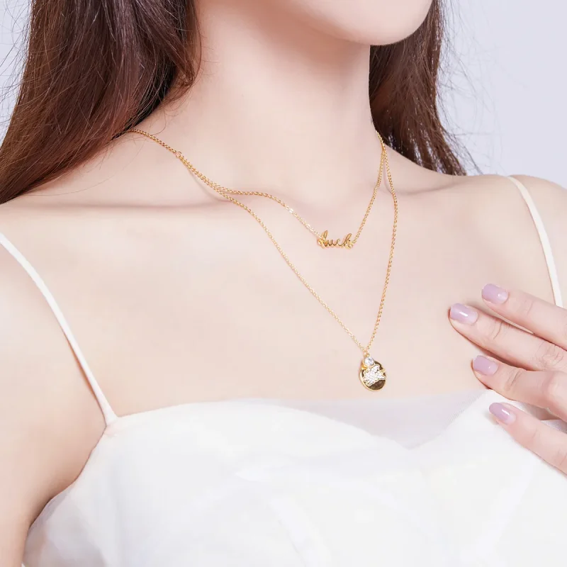 (imagine pentru) Colier stil Pandora cu un purcel norocos - BSN090 - Vizualizare 5