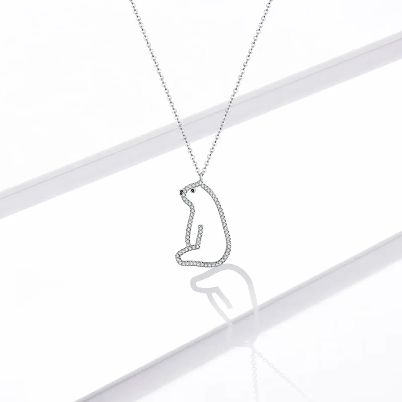 (imagine pentru) Colier stil Pandora cu urs polar - BSN195 - Vizualizare 5