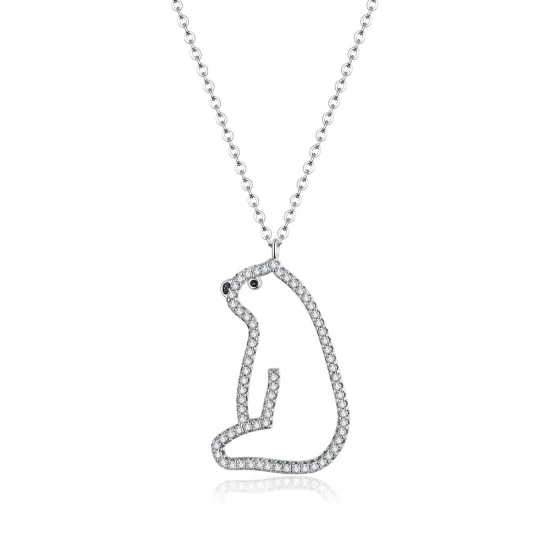 (imagine pentru) Colier stil Pandora cu urs polar - BSN195