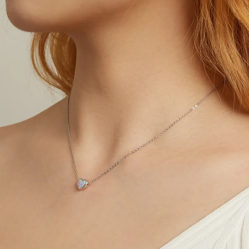(imagine pentru) Colierul Opal Love în stil Pandora - SCN471 - Vizualizare 5