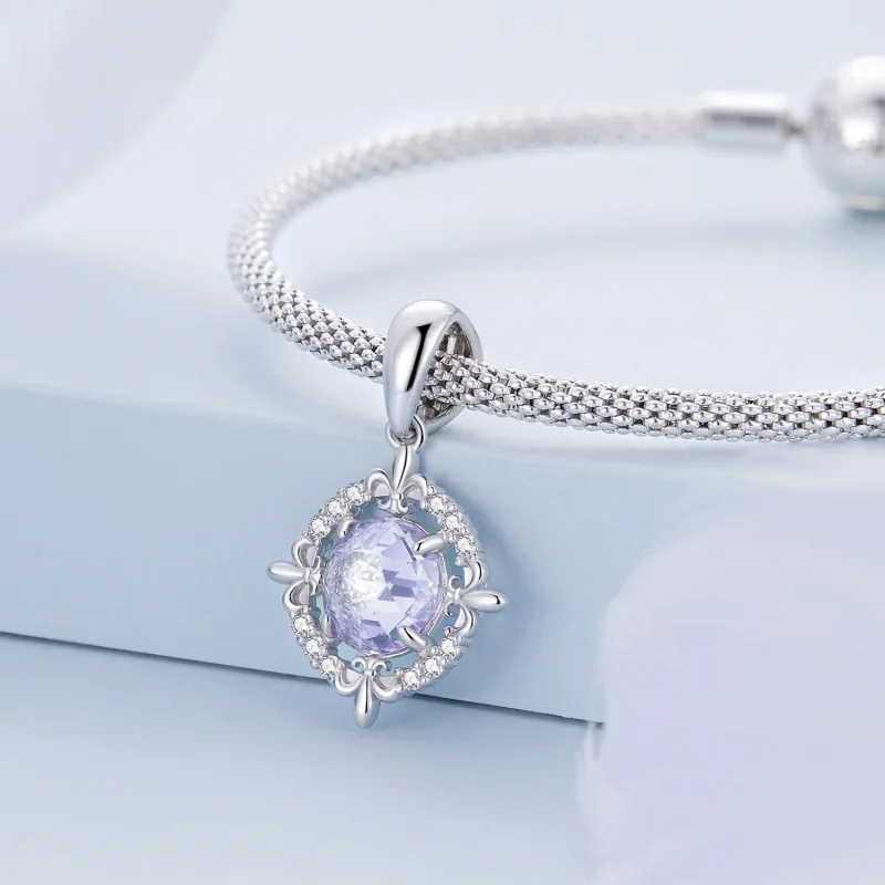 (imagine pentru) Pandantiv colier stil Pandora cu floare Iris - BSC626 - Vizualizare 3