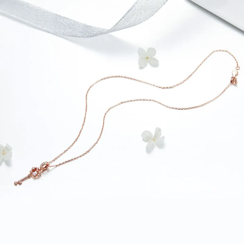(imagine pentru) Pandantiv Tip Pandora cu Lucky Shining cheie din aur rose - SCC1122 - Vizualizare 4