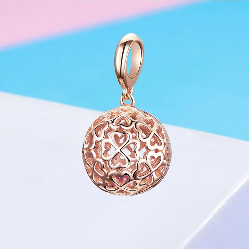 (imagine pentru) Pandantiv Tip Pandora cu Motion Trifoi din aur rose - SCC1127 - Vizualizare 4