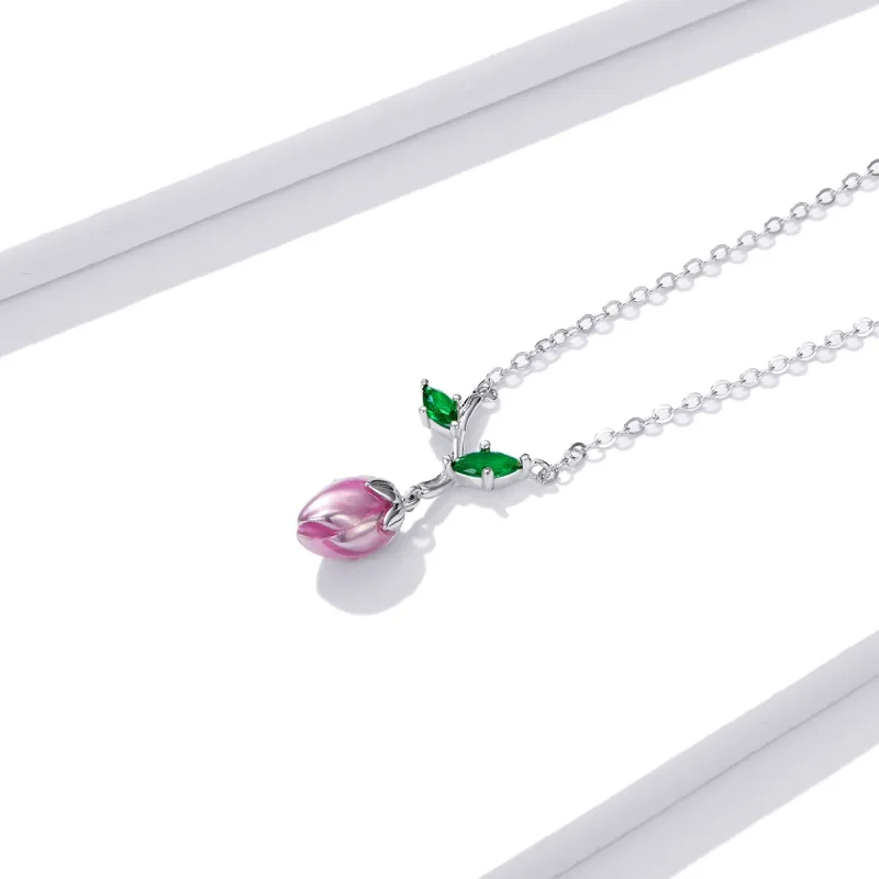 (imagine pentru) Pandora Style Budding Stamens Necklace - BSN214 - Vizualizare 2
