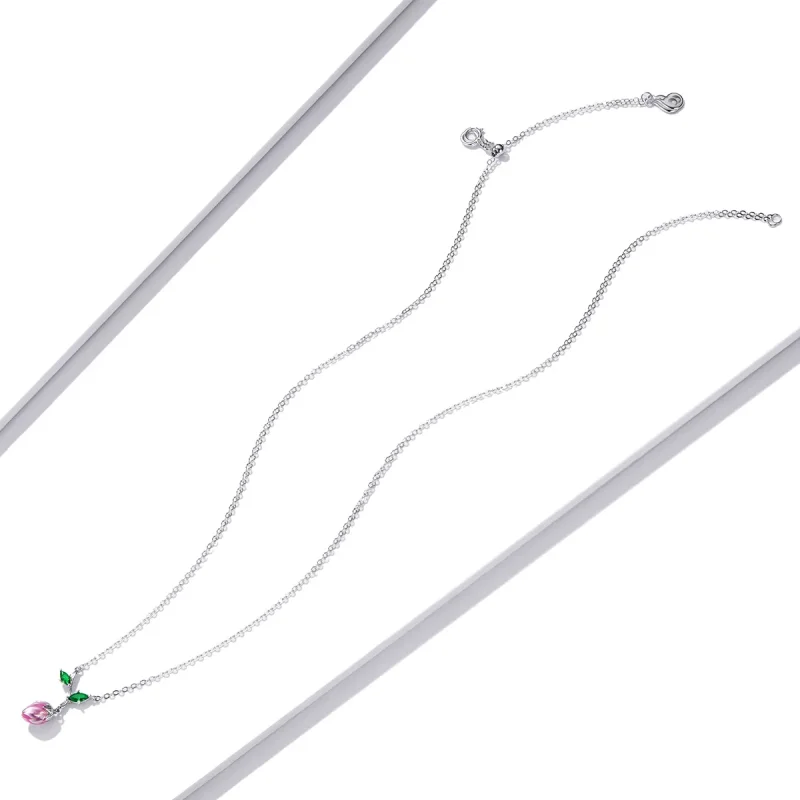 (imagine pentru) Pandora Style Budding Stamens Necklace - BSN214 - Vizualizare 4