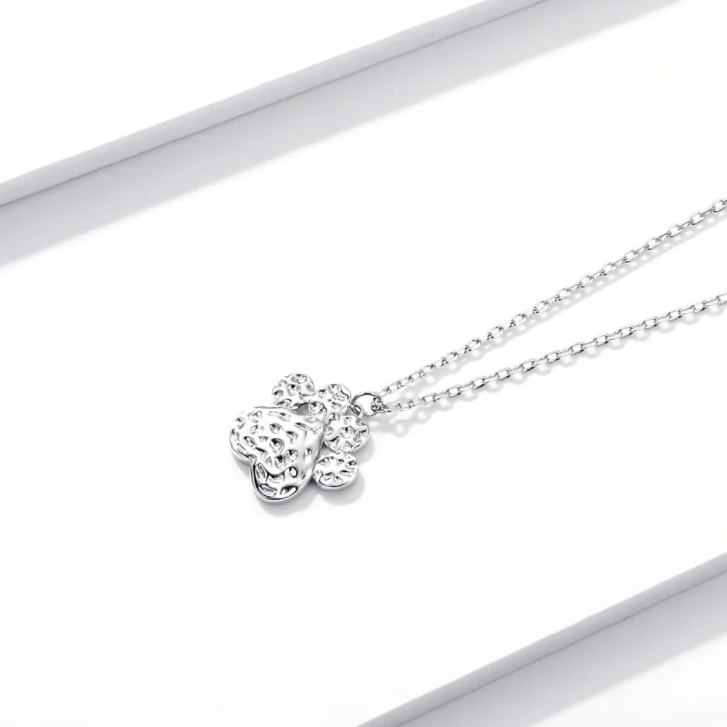 (imagine pentru) Pandora Style Cute Dog Paw Necklace - BSN204 - Vizualizare 3