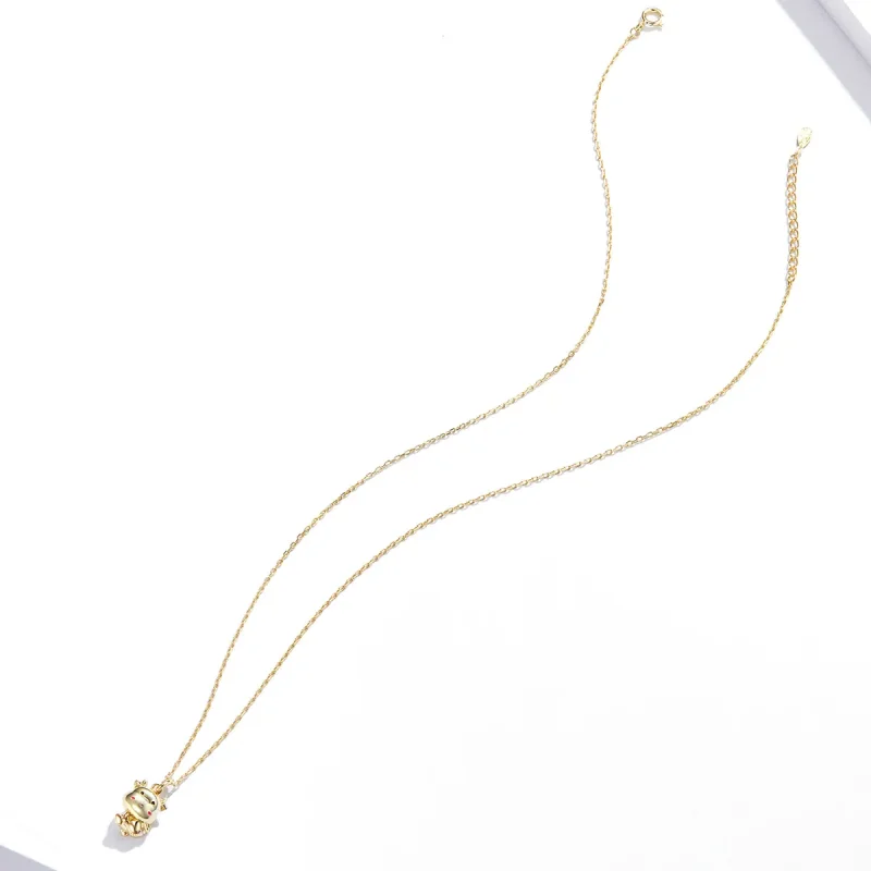 (imagine pentru) Pandora Style Cute Lucky Cow Necklace - SCN444 - Vizualizare 4