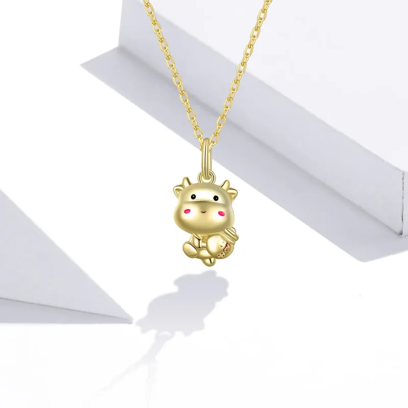 (imagine pentru) Pandora Style Cute Lucky Cow Necklace - SCN444 - Vizualizare 5