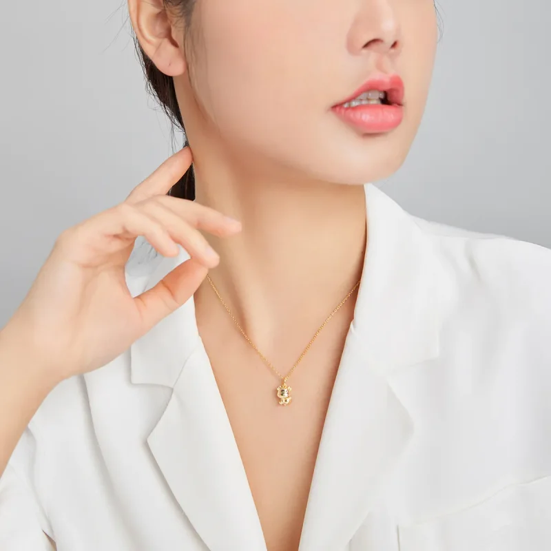 (imagine pentru) Pandora Style Cute Lucky Cow Necklace - SCN444 - Vizualizare 6