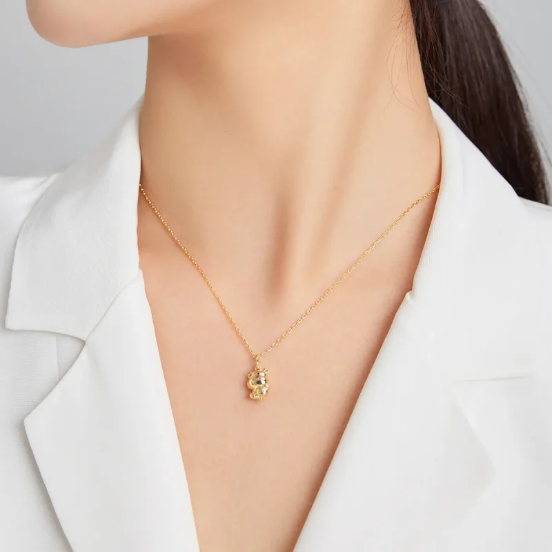 (imagine pentru) Pandora Style Cute Lucky Cow Necklace - SCN444 - Vizualizare 7