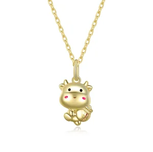(imagine pentru) Pandora Style Cute Lucky Cow Necklace - SCN444