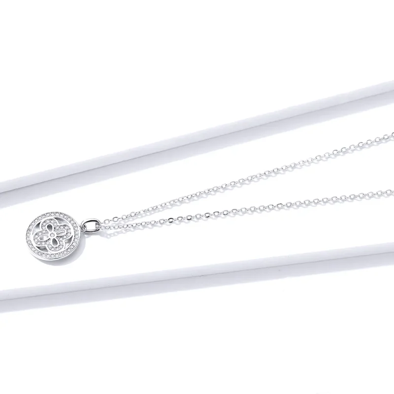 (imagine pentru) Pandora Style Four Leaf Clover Necklace - BSN142 - Vizualizare 3