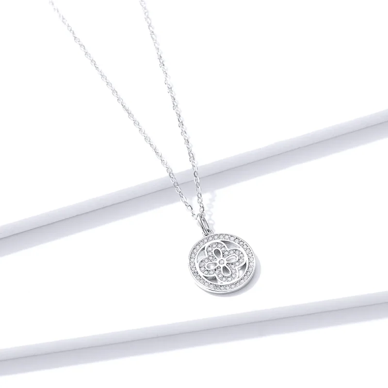 (imagine pentru) Pandora Style Four Leaf Clover Necklace - BSN142 - Vizualizare 4