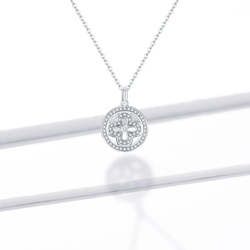 (imagine pentru) Pandora Style Four Leaf Clover Necklace - BSN142 - Vizualizare 5