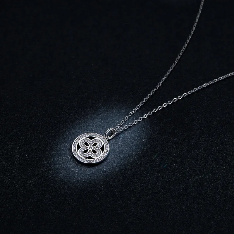 (imagine pentru) Pandora Style Four Leaf Clover Necklace - BSN142 - Vizualizare 6