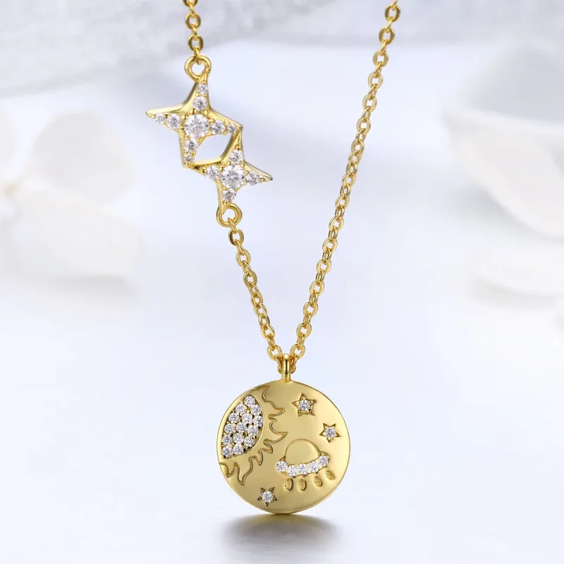(imagine pentru) Pandora Style Mysterious Interstellar Necklace - SCN281 - Vizualizare 2