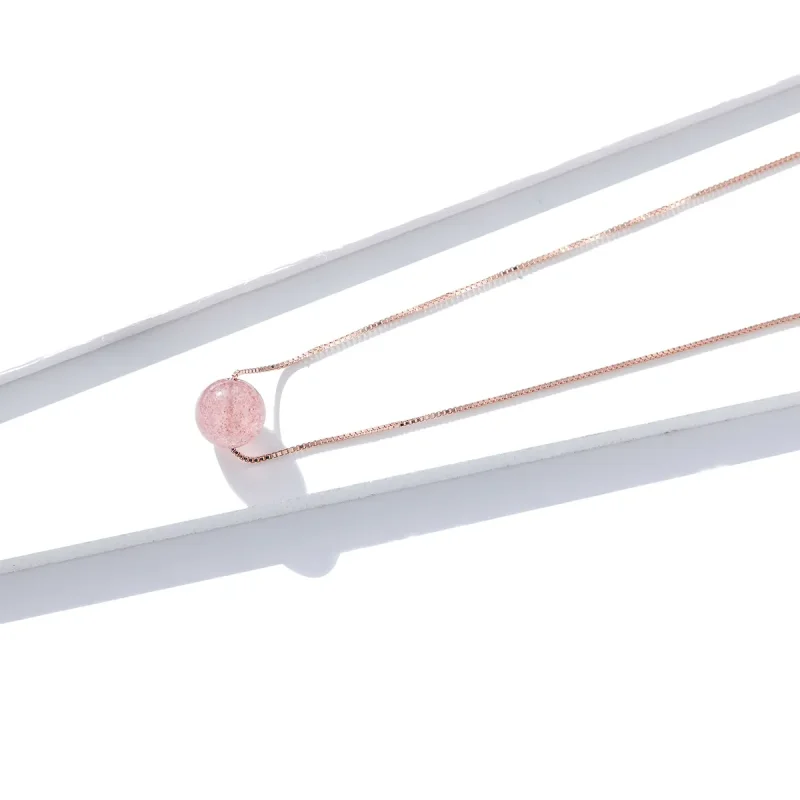 (imagine pentru) Pandora Style Natural Strawberry Crystal Necklace - BSN096 - Vizualizare 2