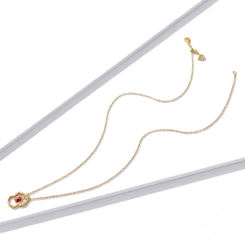 (imagine pentru) Pandora Style Retro Rose Necklace - BSN157 - Vizualizare 4
