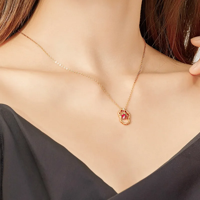 (imagine pentru) Pandora Style Retro Rose Necklace - BSN157 - Vizualizare 8