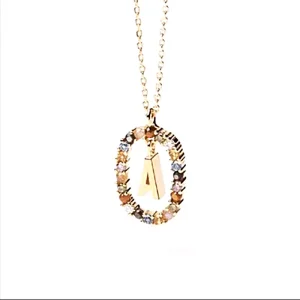 (imagine pentru) Pandora Style Shiny Letter A Necklace - BSN245-A