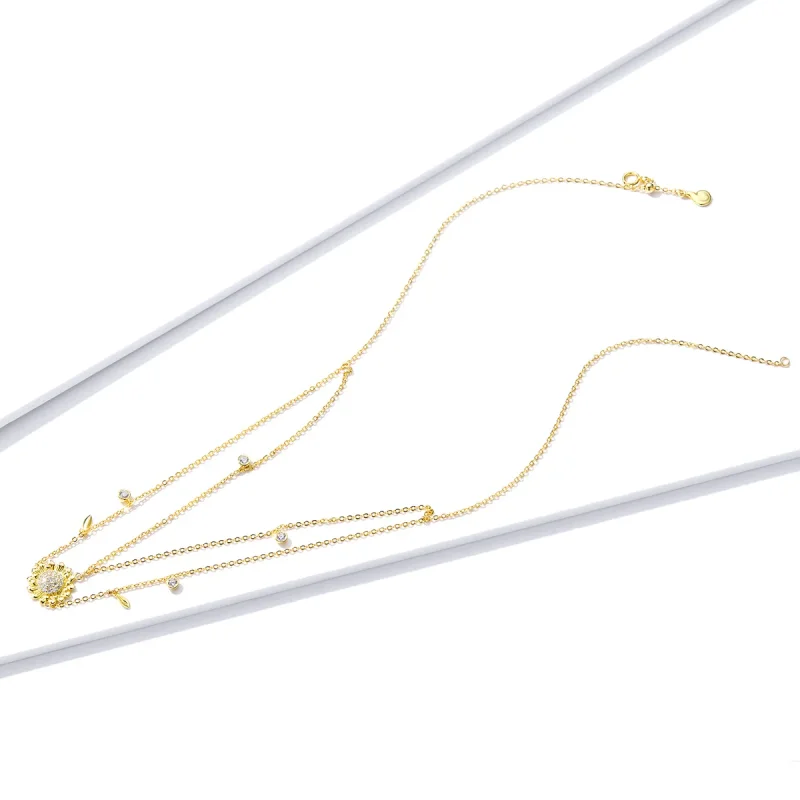 (imagine pentru) Pandora Style Sunflower Necklace - BSN146 - Vizualizare 2