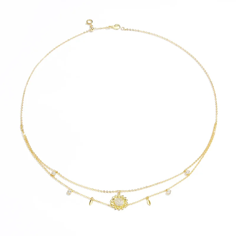 (imagine pentru) Pandora Style Sunflower Necklace - BSN146 - Vizualizare 3