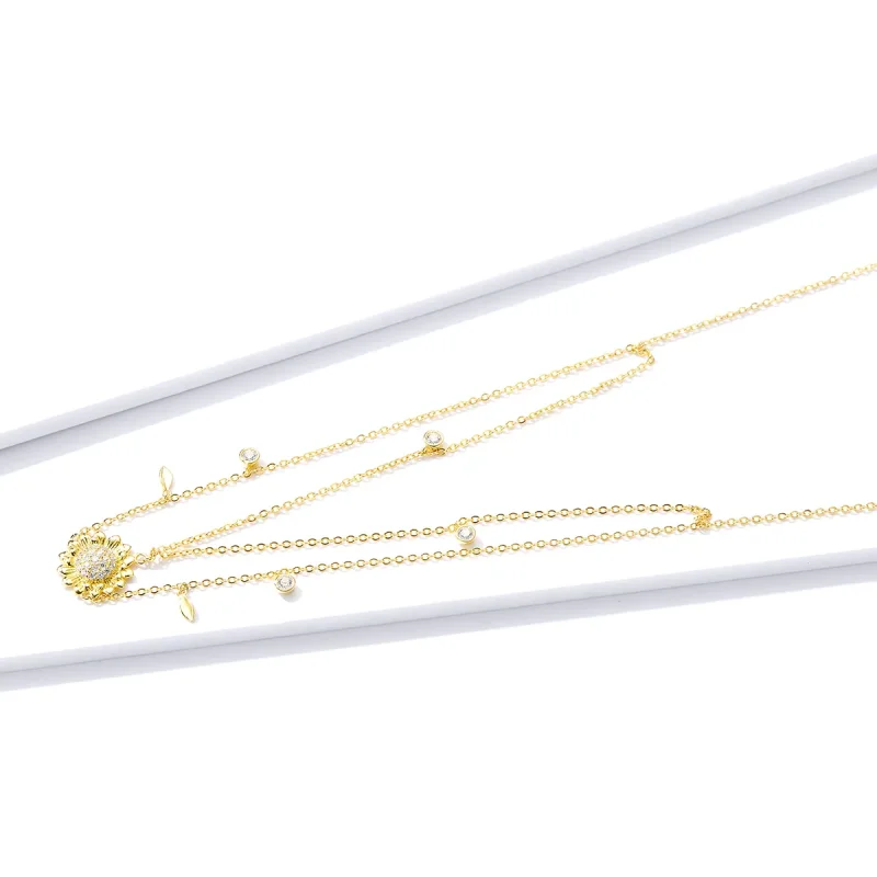 (imagine pentru) Pandora Style Sunflower Necklace - BSN146 - Vizualizare 4